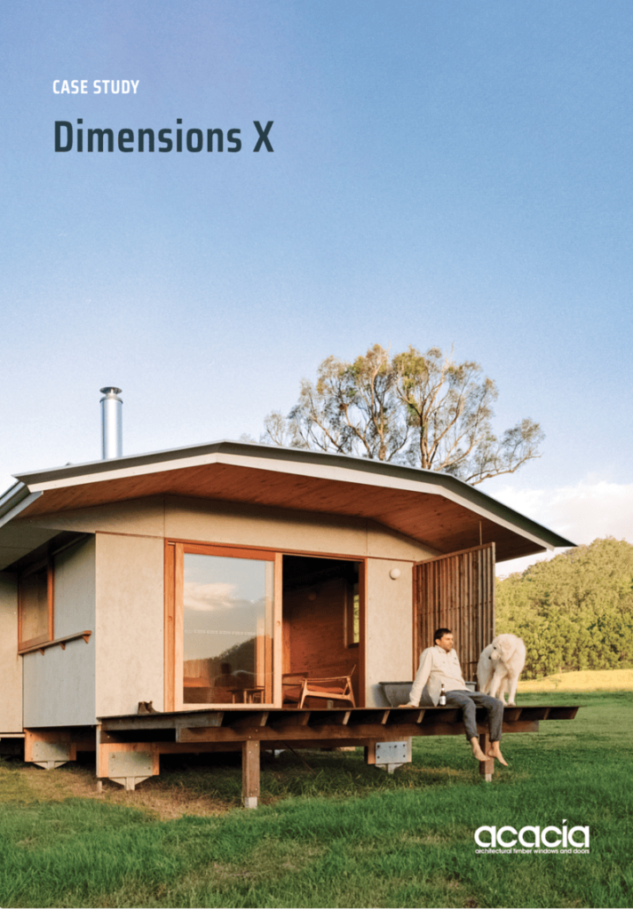 Cover of a case study for the Dimensions X Pilot Program with doors and windows by Acacia
