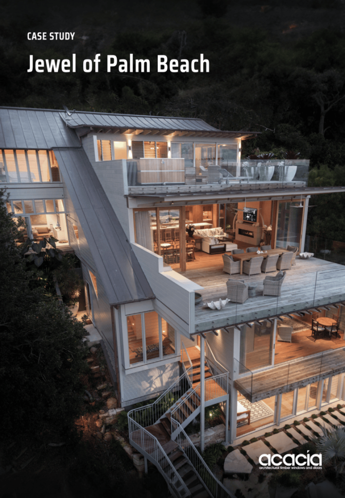 Cover of a case study for the Jewel of Palm Beach with doors and windows by Acacia